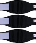 CuteBone Dog Diapers Male Washable Belly Band for Male Dogs Wraps Black 3pcs a Pack DM44S