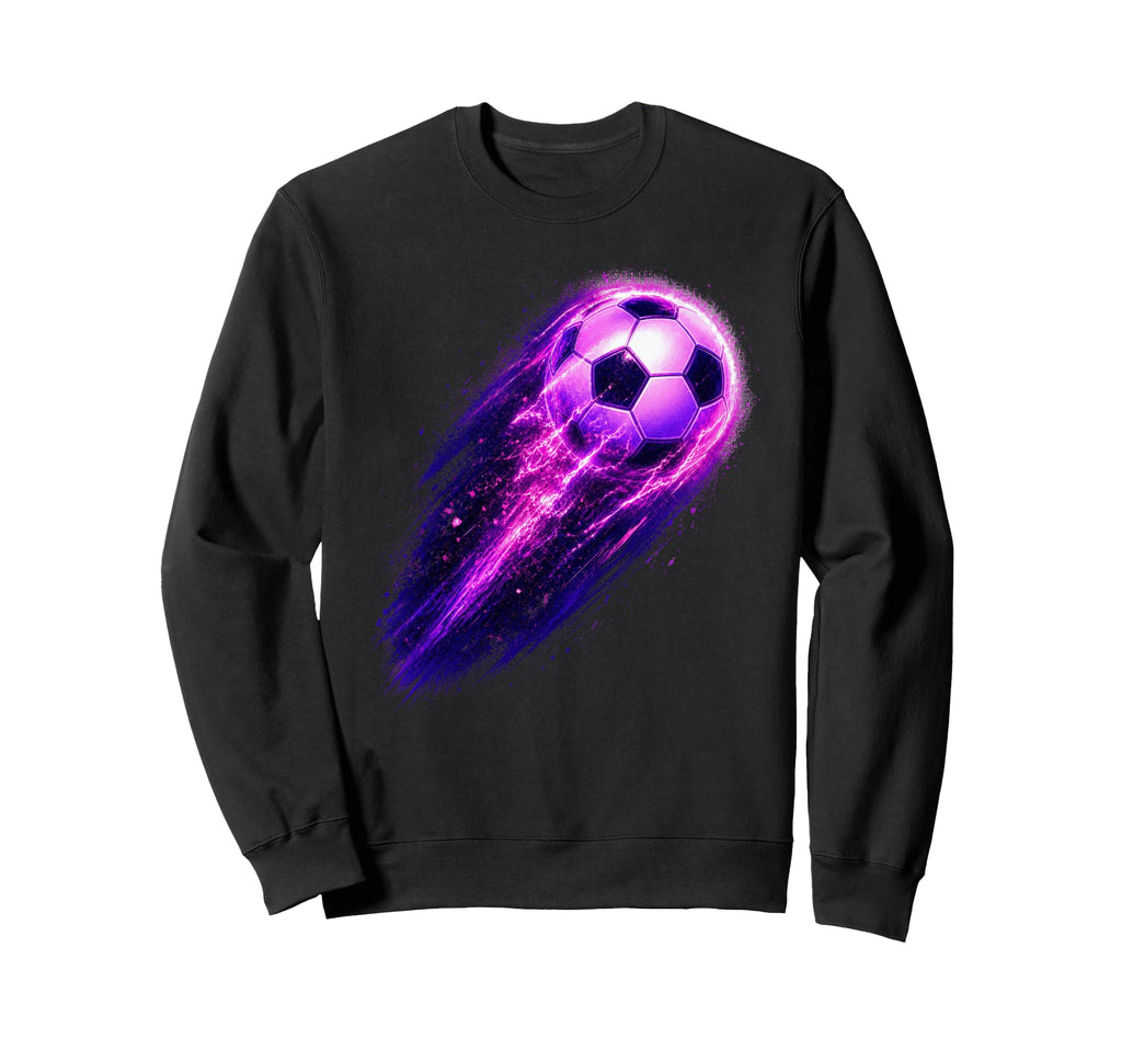 Retrowave Soccer Ball Futuristic Sweatshirt - Minimalist Print for Adults