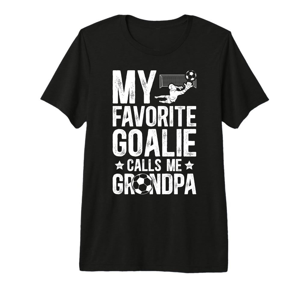 Mens Proud Soccer Goalie Grandpa Soccer T-Shirt - Minimalist Print Unisex