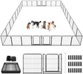 Dog Playpen Outdoor Extra Wide 32 Panels Heavy Duty Dog Fence 40" Height Anti-Rust with Doors Portable for RV Camping Yard, Total 84FT, 561 Sq.ft, Snowy Black