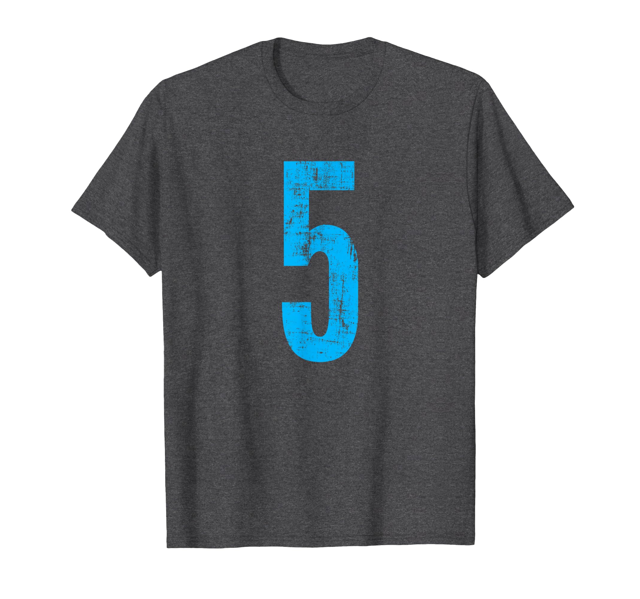 Number 5 Five Distressed Sport Team T-Shirt - Aesthetic Graphic for Adults