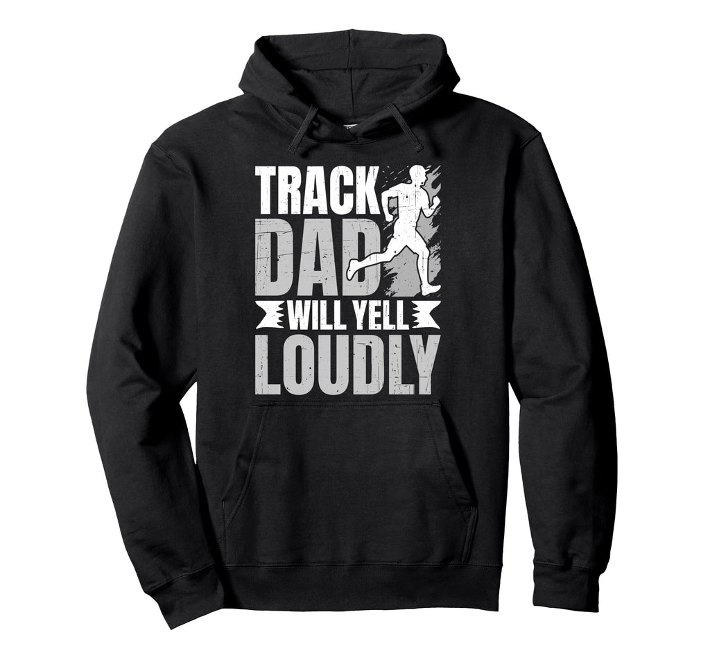 Distressed Running Dad Loudly Dad Loudly Hoodie - Unique Graphic Men Women