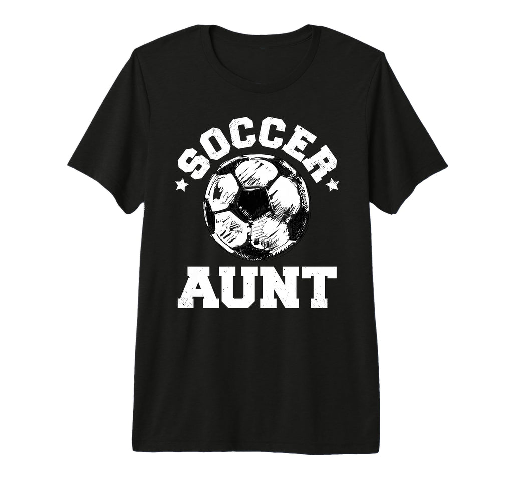 Soccer Aunt Soccer Ball Distressed Funny T-Shirt - Custom Art Print Unisex