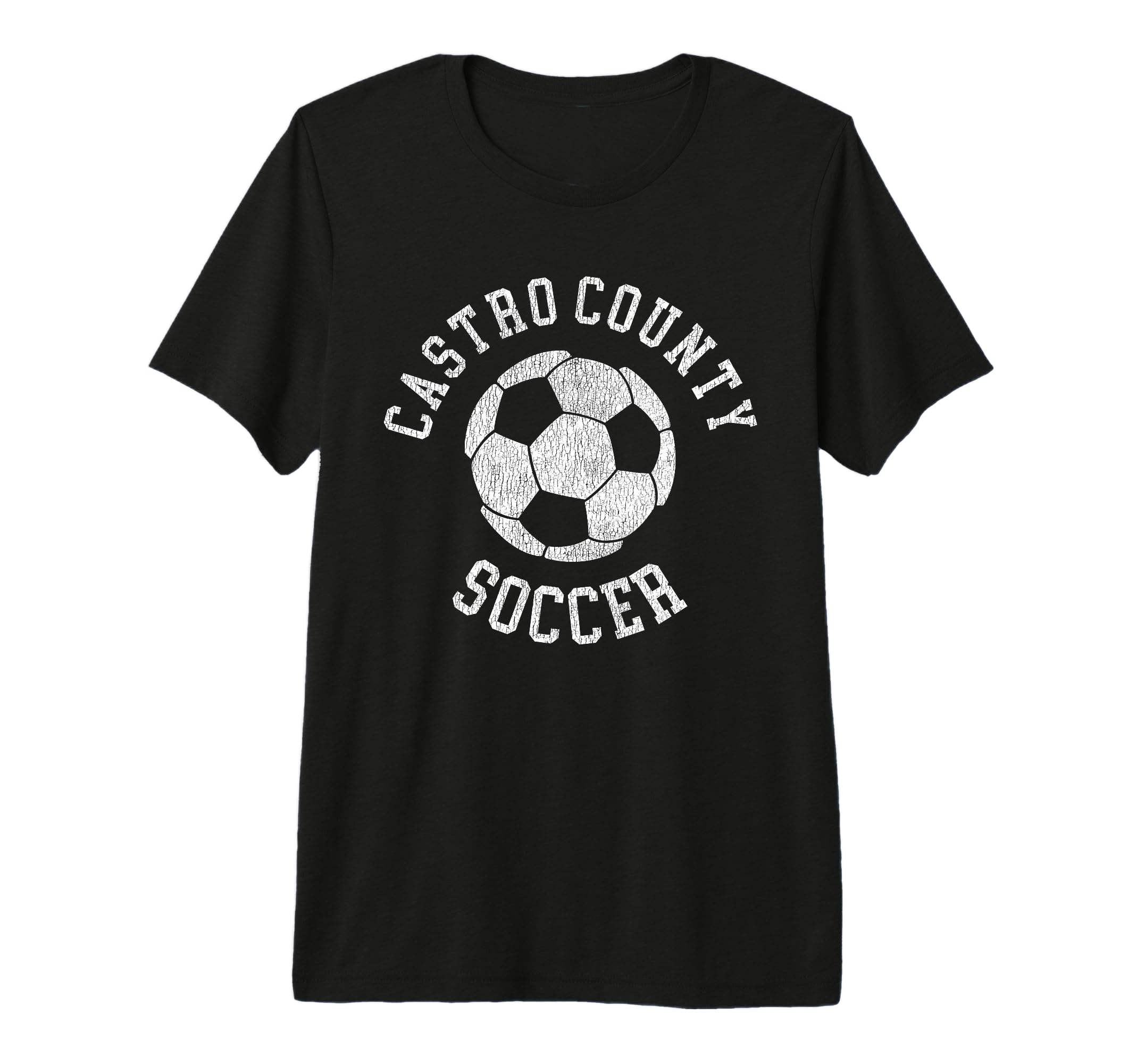 Castro County Soccer Distressed 90S Tri T-Shirt - Trendy Graphic Men Women