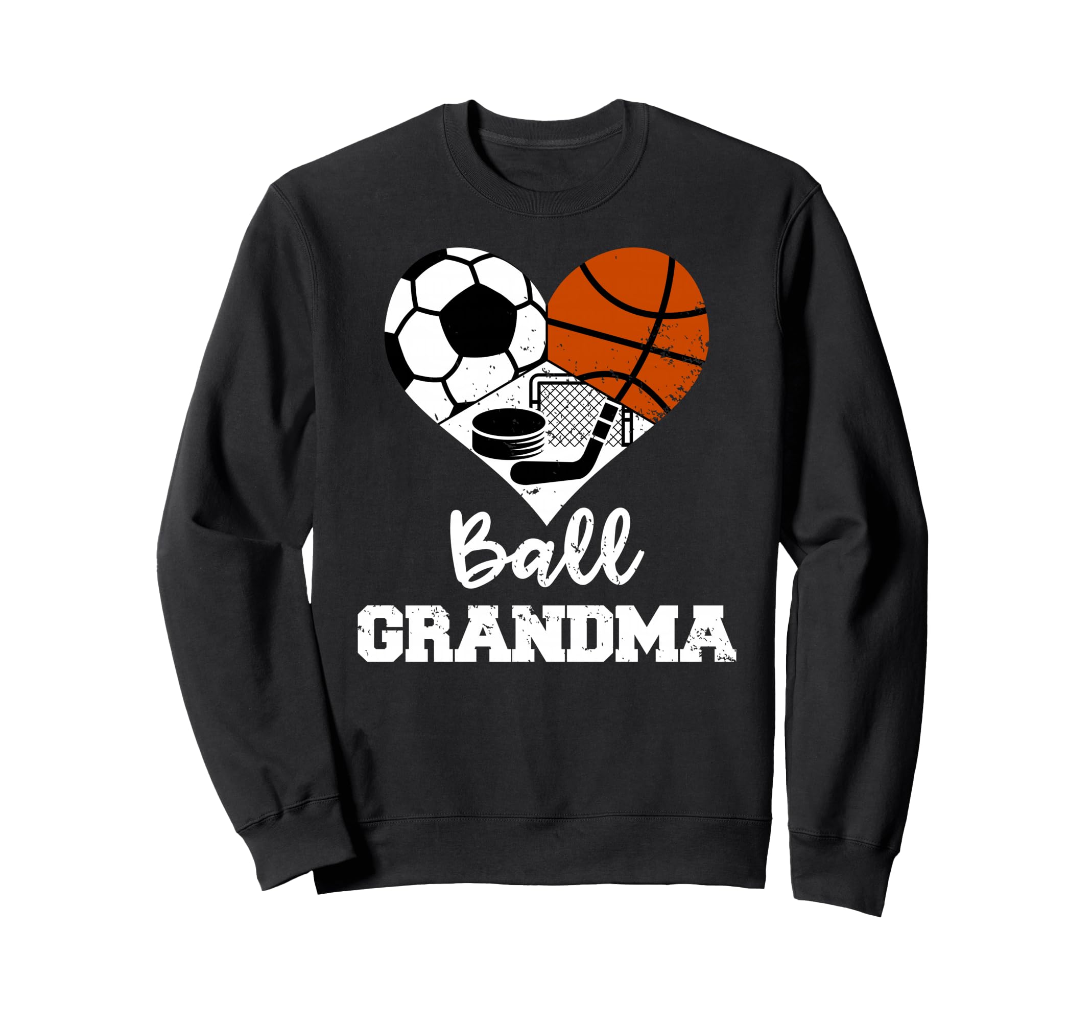 Ball Grandma Heart Funny Soccer Sweatshirt - Fun Novelty Design Men Women