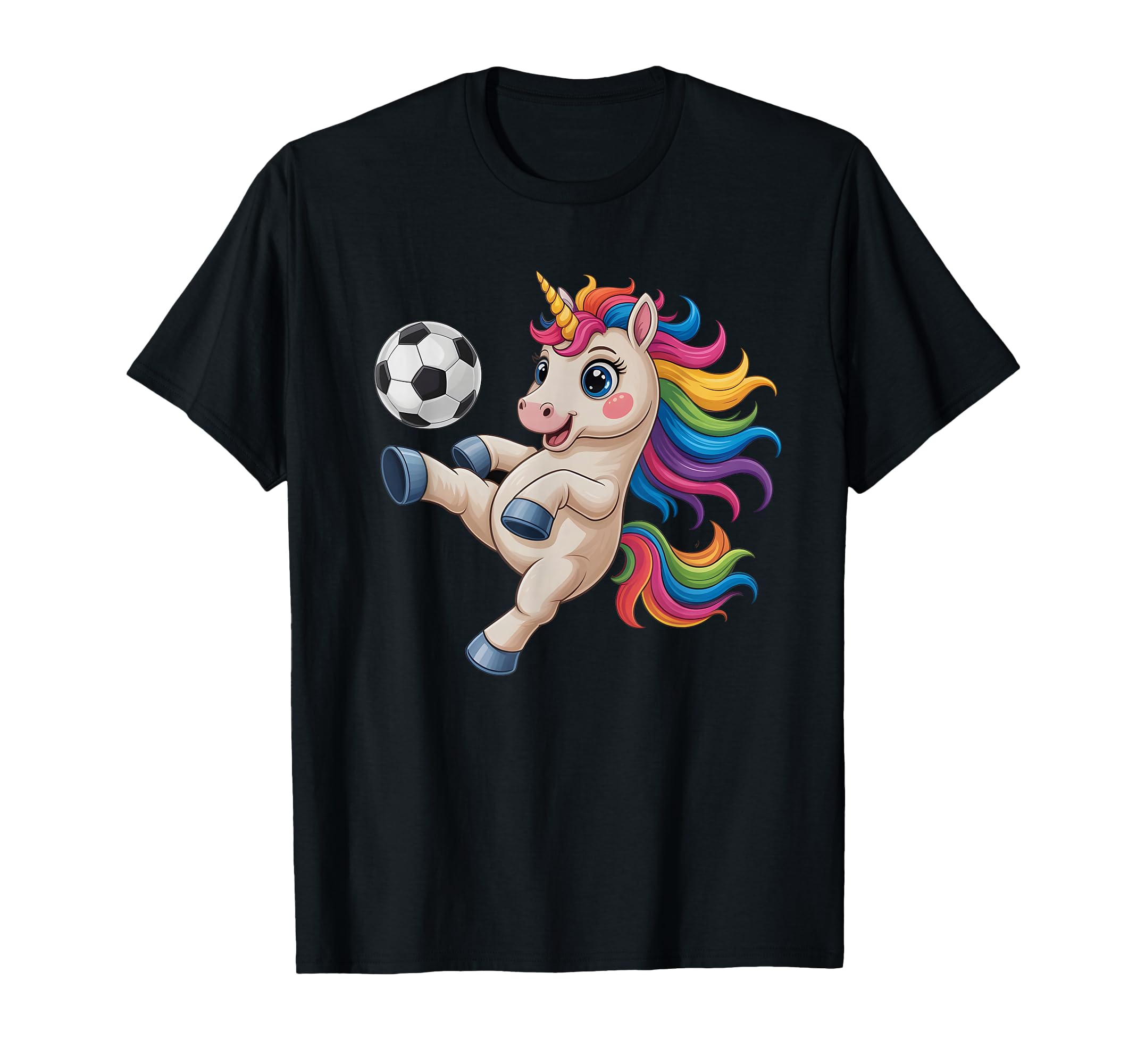 Kawaii Soccer Just Who Loves Unicorns T-Shirt - Custom Art Print Unisex