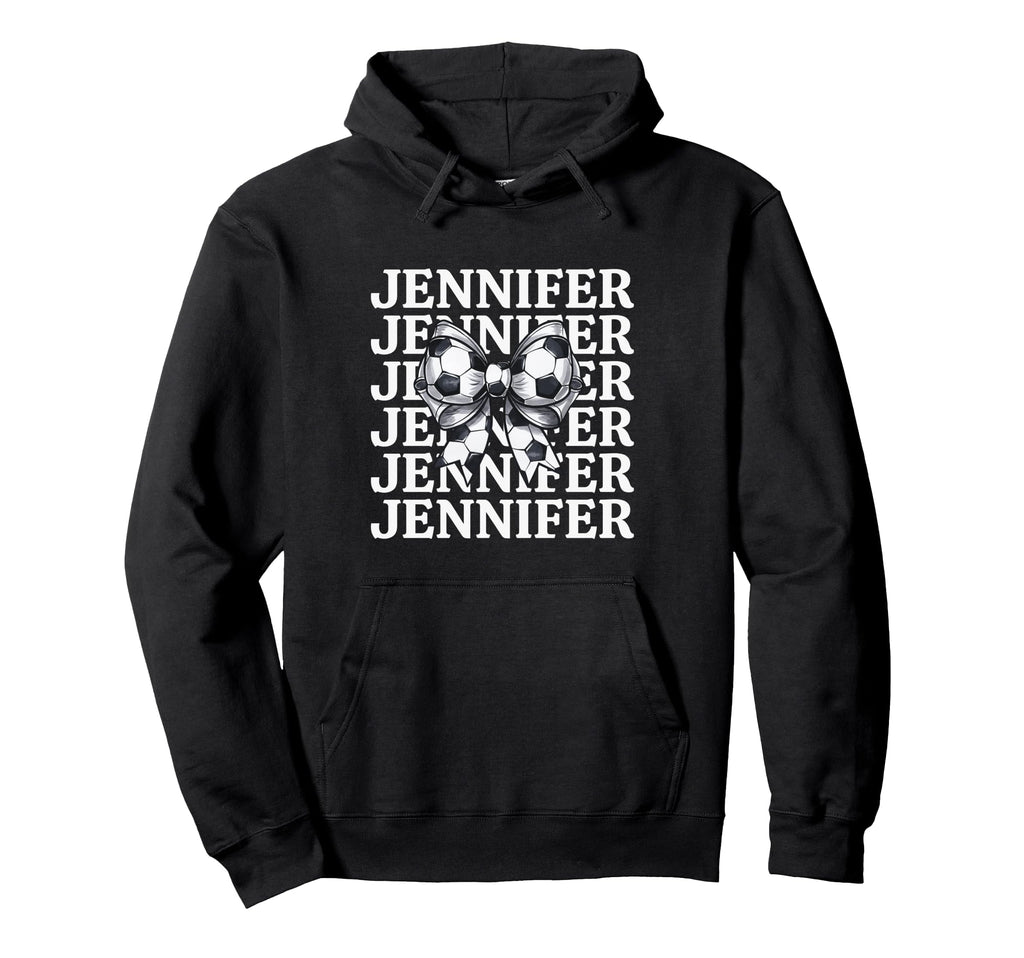 Jennifer Personalized Coquette Soccer Hoodie - Trendy Graphic Men Women