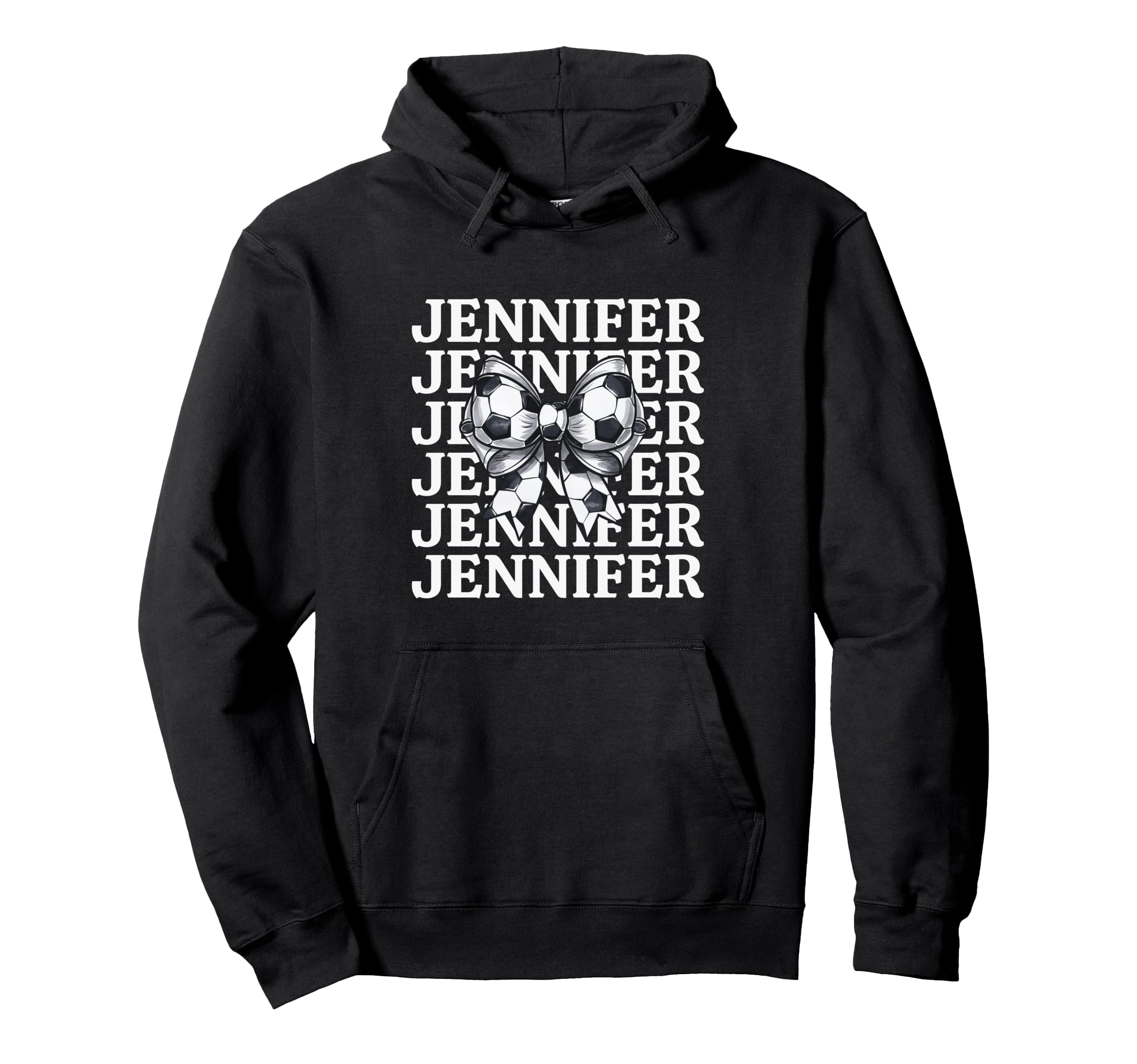 Jennifer Personalized Coquette Soccer Hoodie - Trendy Graphic Men Women