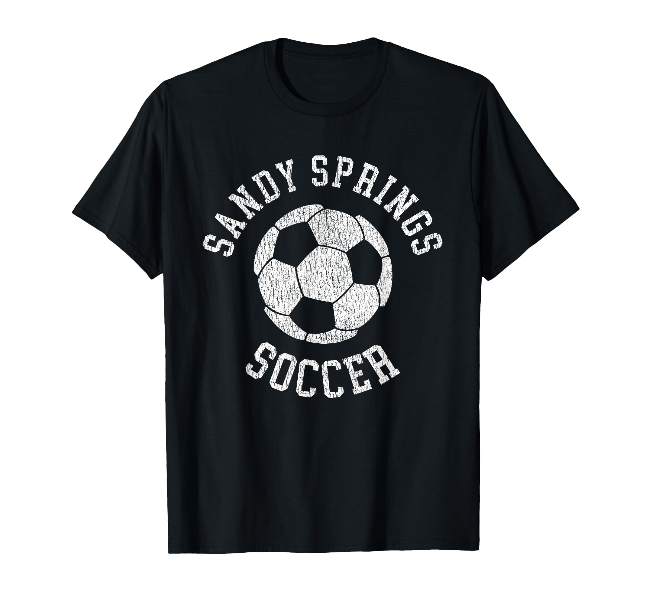 Sandy Springs Soccer Distressed 90S T-Shirt - Streetwear Style Unisex