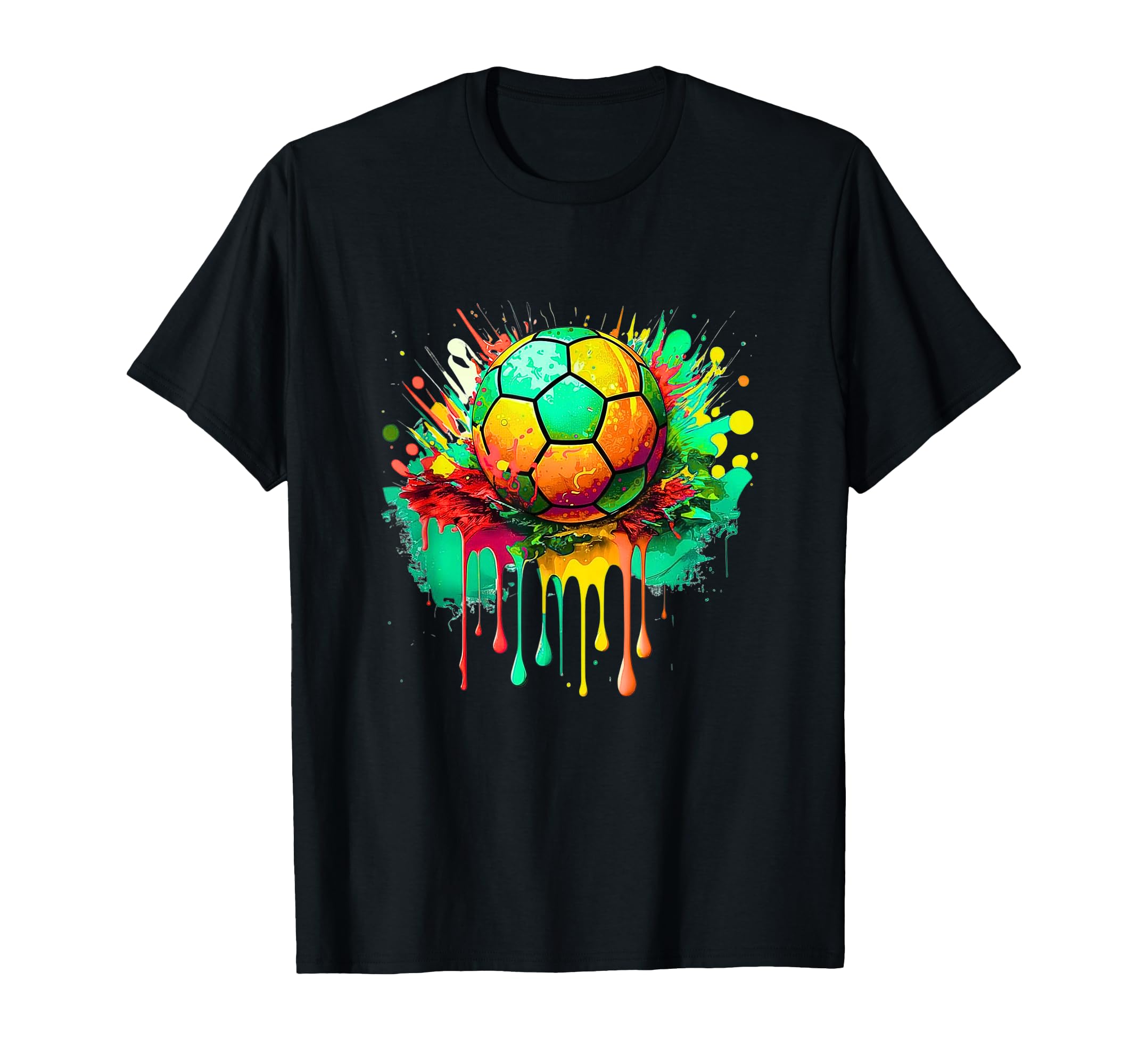 Colorful Soccer Ball Sports Art T-Shirt - Novelty Apparel Men Women