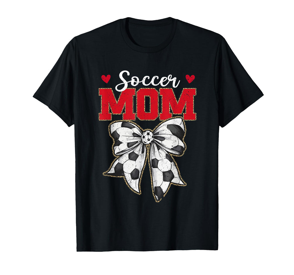 Soccer Mom Bow Leopard Soccer Lovers T-Shirt - Trendy Graphic for Adults