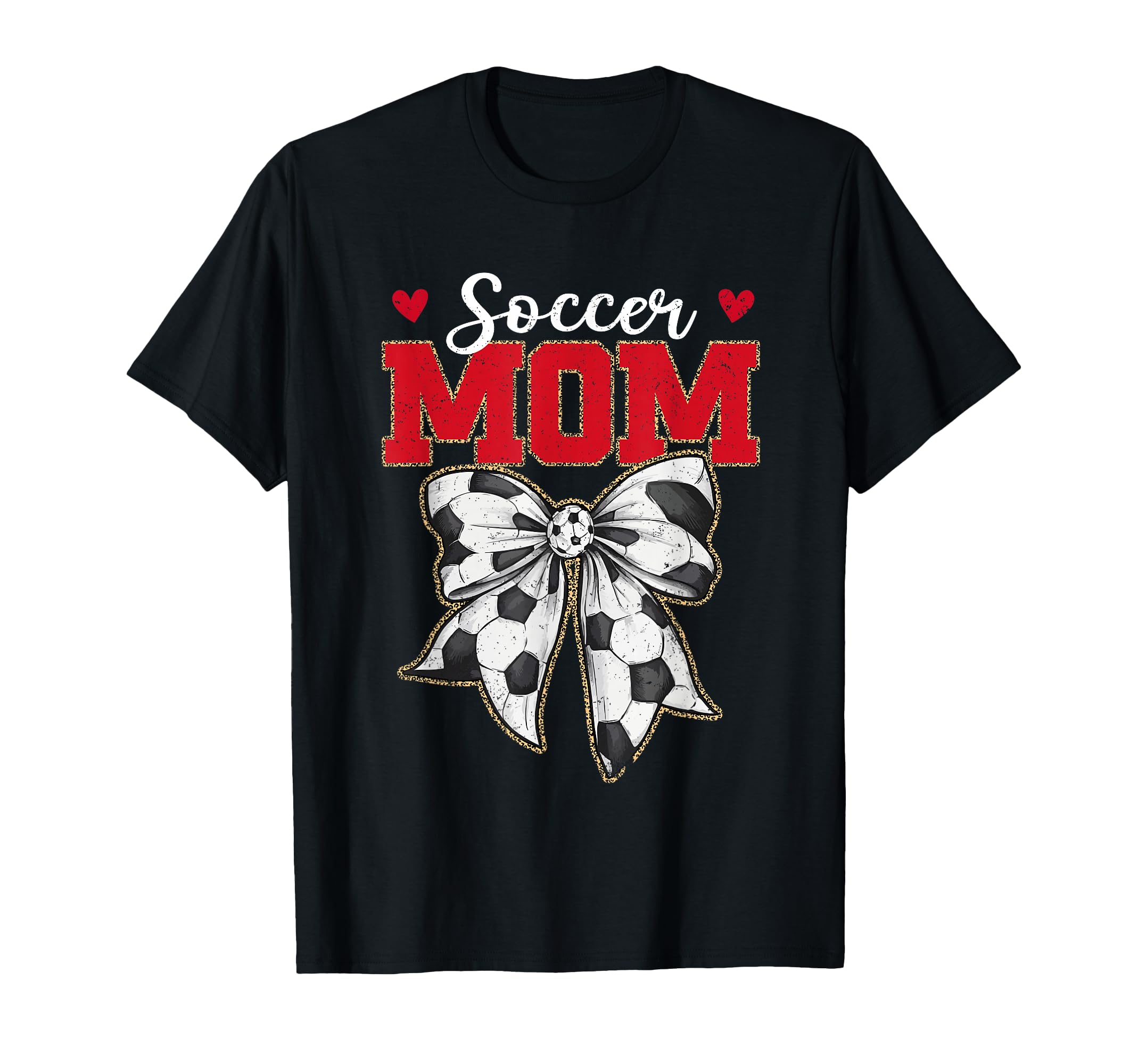 Soccer Mom Bow Leopard Soccer Lovers T-Shirt - Trendy Graphic for Adults
