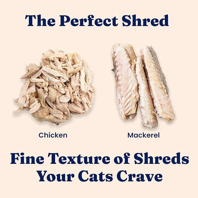 Solid Gold Wet Cat Food Shreds in Gravy - Healthy Canned Cat Food Made w/Real Chicken & Mackerel Shreds, Vitamins & Minerals - Grain Free & Gluten Free Canned Meals for Cats & Kittens - 24ct/3oz Can
