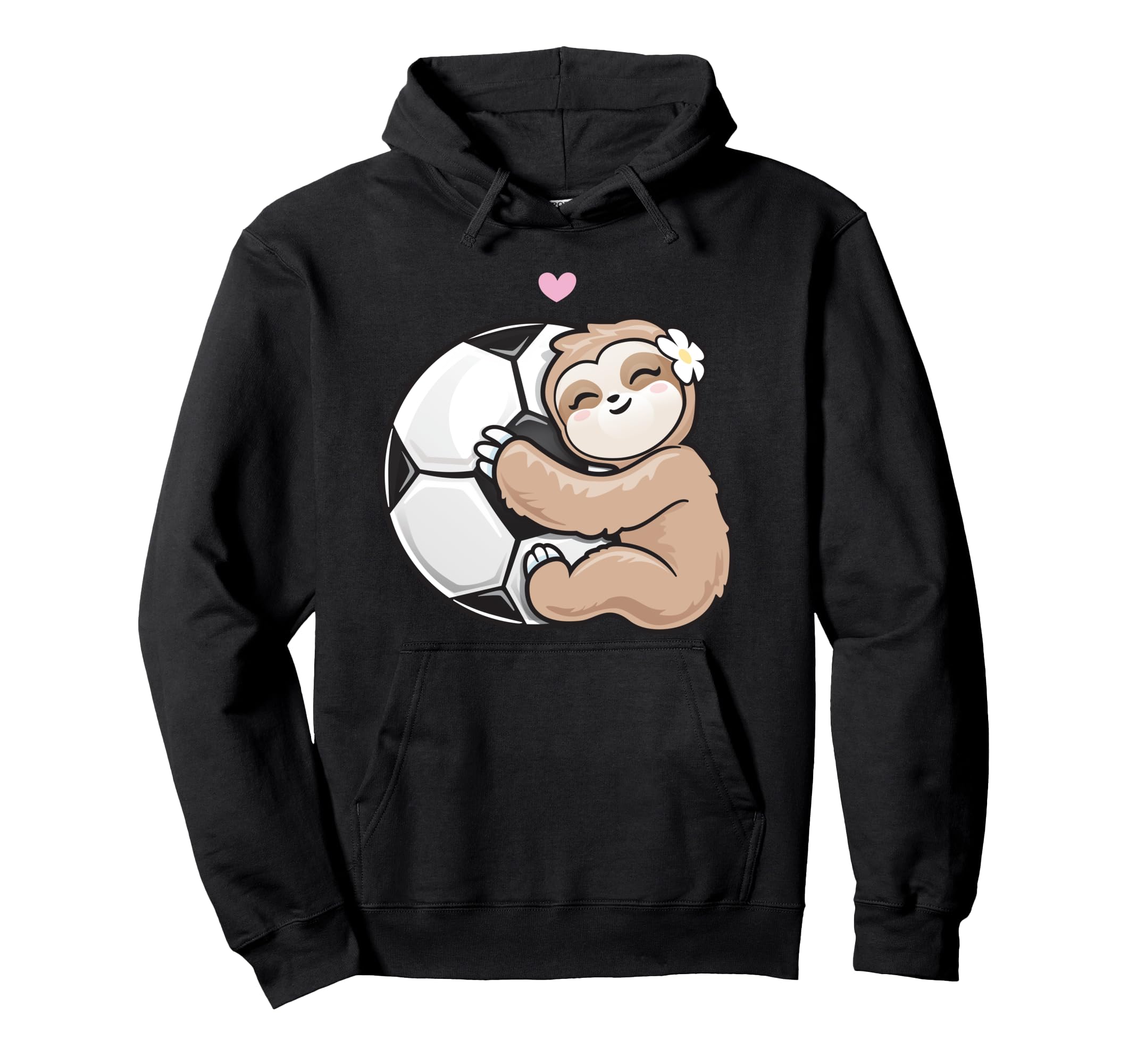 Soccer Adorable Sloth Loves Football Hoodie - Novelty Apparel for Adults