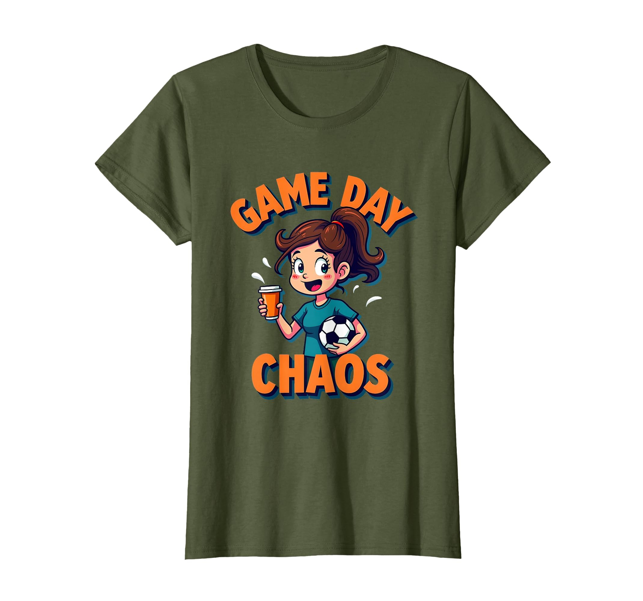 Game Day Chaos Soccer Mom T-Shirt - Novelty Apparel for Adults