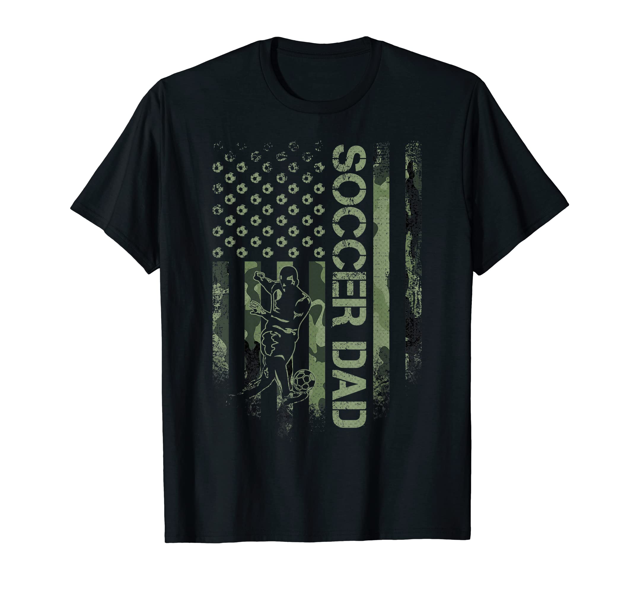 Usa Camouflage Proud Soccer Dad T-Shirt - Casual Everyday Wear Unisex