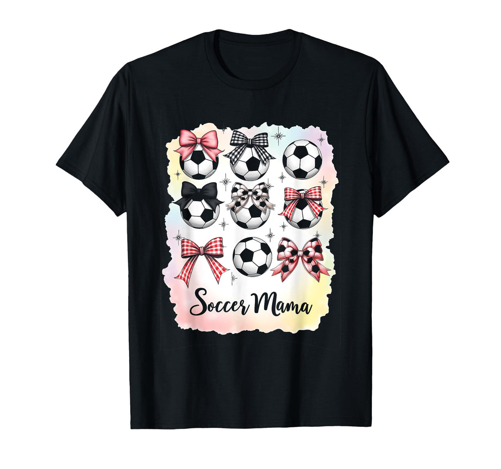 Soccer Mama Coquette Bow Soccer Mom T-Shirt - Trendy Graphic for Adults