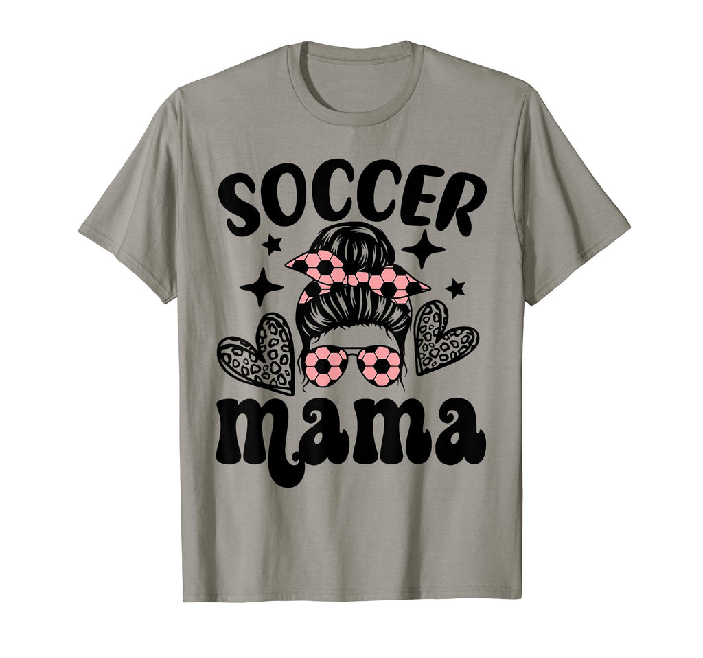 Soccer Mama Messy Bun Soccer Mothers T-Shirt - Trendy Graphic for Adults
