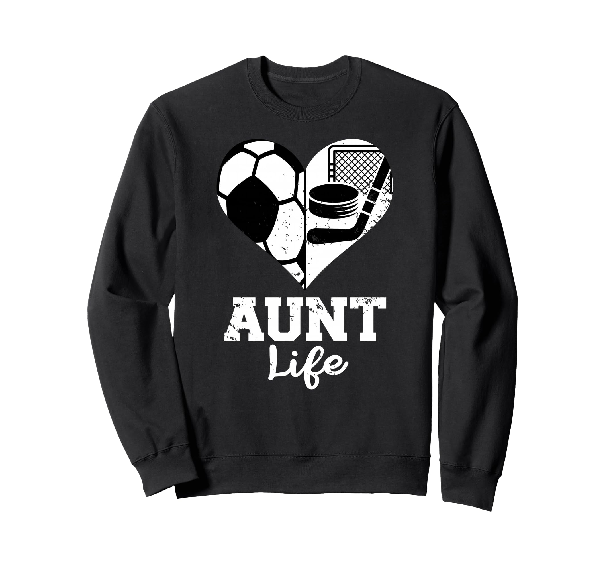 Aunt Life Soccer Hockey Heart Sweatshirt - Custom Art Print Men Women