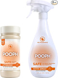 POOPH® LITTERIZER™ + Kitty Spray Bundle – Fragrance-Free Odor Eliminator for Litter & Cat Areas, Absorbs Moisture, Non-Toxic, No Harsh Chemicals, Patented Technology for Everyday Use