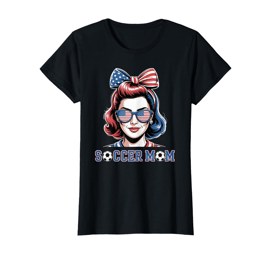 Patriotic Soccer Mom American Flag T-Shirt - Streetwear Style for Adults