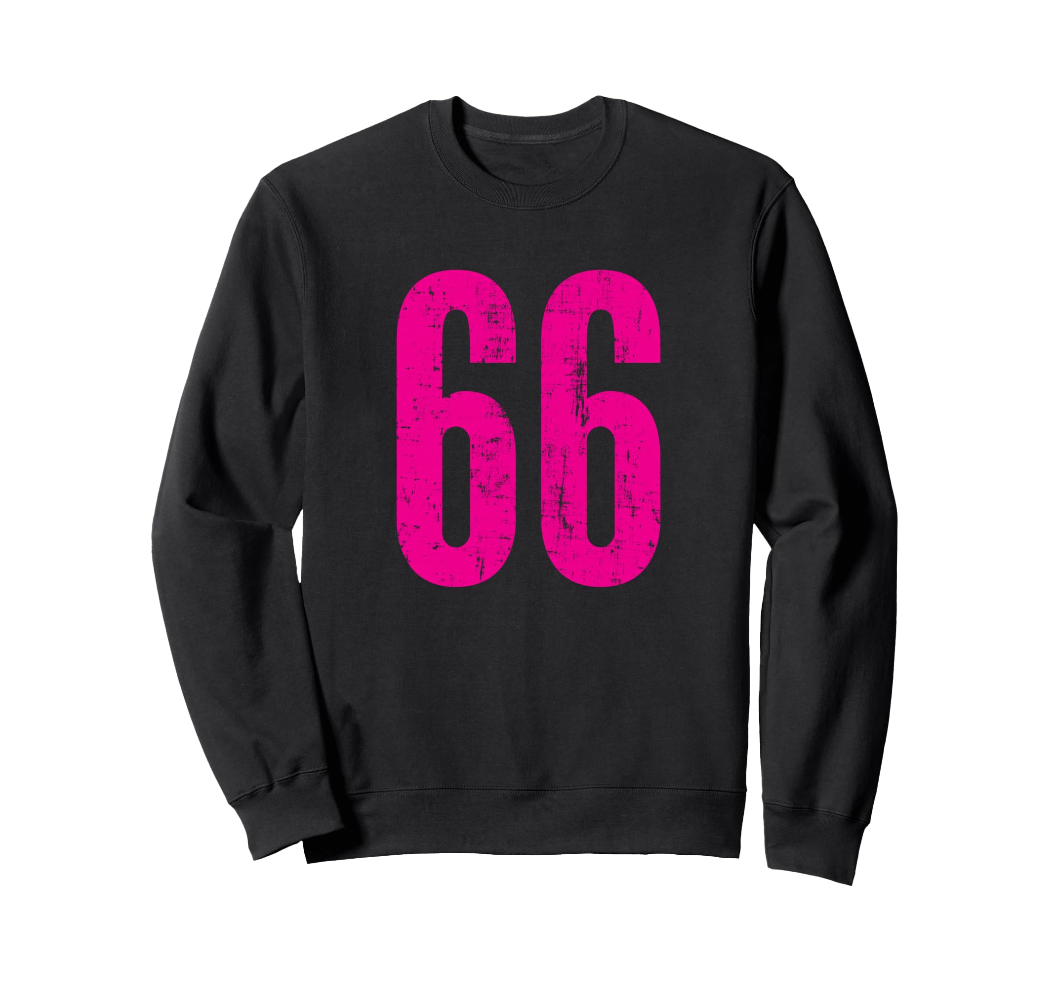Number 66 Distressed Sport Team Sweatshirt - Graphic Print for Adults