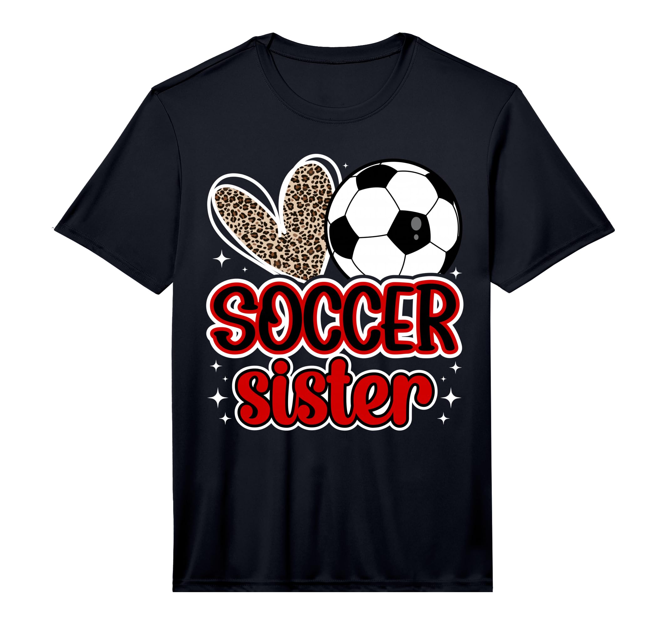 Soccer Sister Heart Sister Soccer T-Shirt - Novelty Apparel Men Women