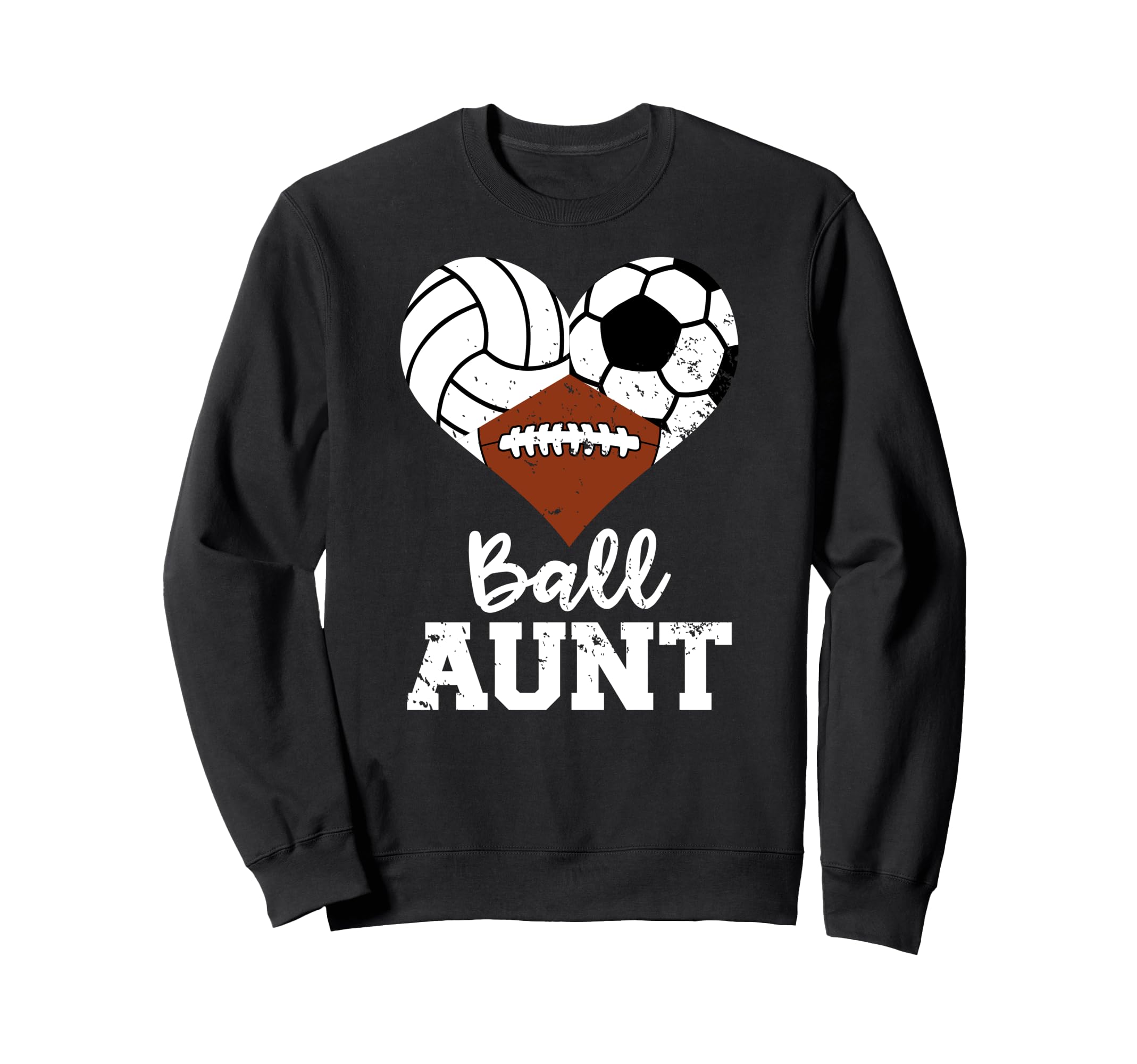Ball Aunt Volleyball Soccer Football Sweatshirt - Novelty Apparel Unisex