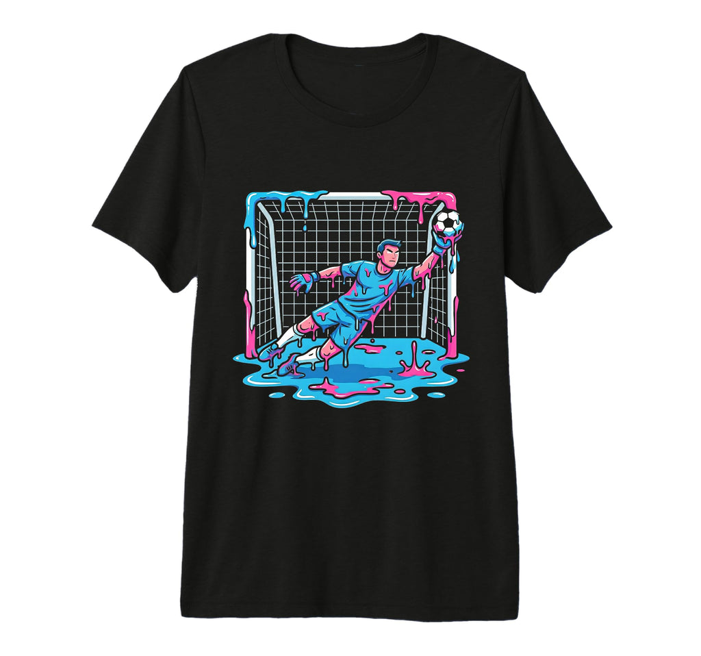 Soccer Goalie Goalkeeper Dripping Paint T-Shirt - Graphic Print for Adults
