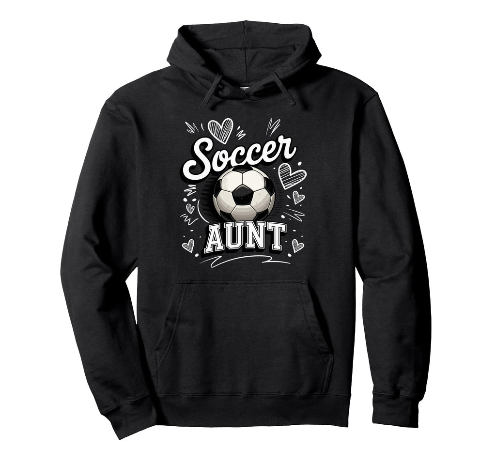 Soccer Aunt Heart Football Game Day Hoodie - Graphic Print for Adults