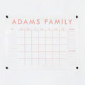 Personalized Clear Acrylic Calendar for Wall, Calendar Whiteboard for Wall, Dry Erase Wall Calendar, Wall Calendar Organizer System for Home (Block, Blush, 31"W x 23"H)