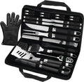 POLIGO 26PCS BBQ Accessories for Outdoor Grill Utensils Set Stainless Steel BBQ Tools Grilling Tools Set for Birthday Fathers Day Dads Presents, Barbecue Accessories Ideal Grilling Gifts for Men Women