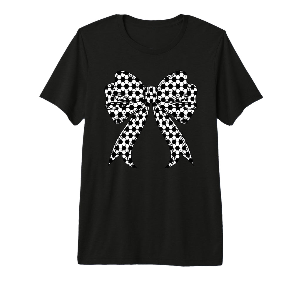 Soccer Ball Coquette Bow Soccer Mom T-Shirt - Trendy Graphic for Adults