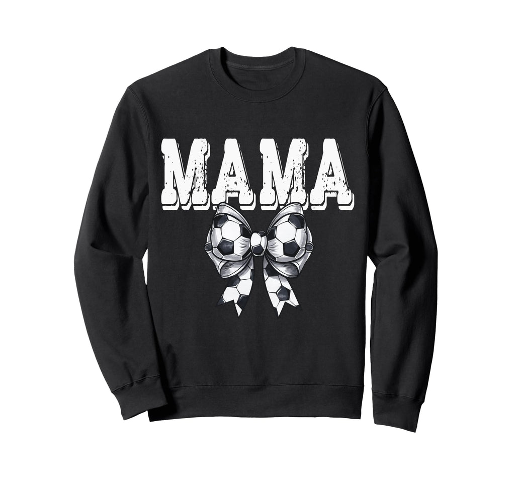 Coquette Soccer Bow Mama Sister Sweatshirt - Graphic Print Men Women