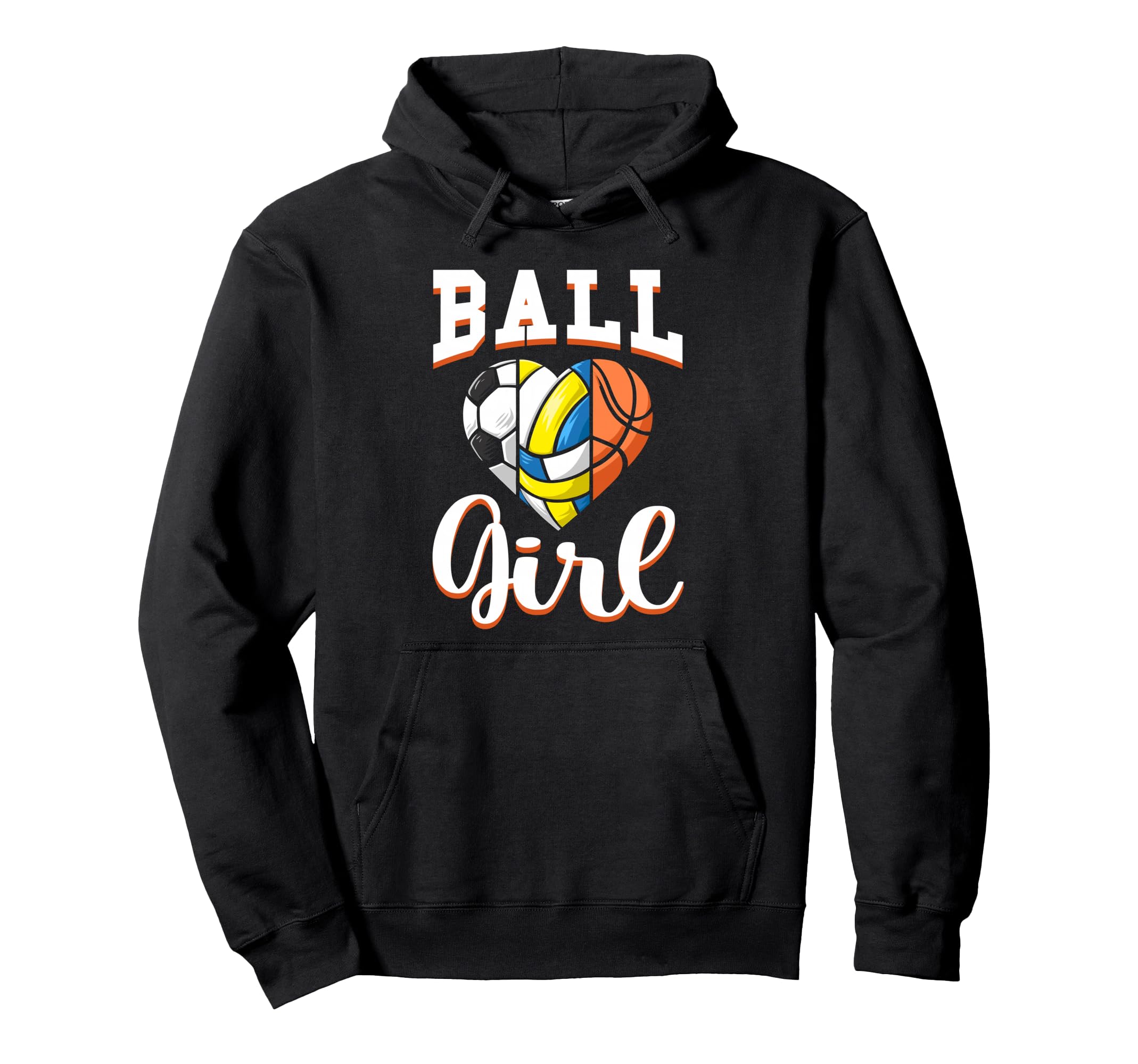 Ball Sports Heart Soccer Volleyball Hoodie - Custom Art Print for Adults