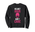 Helmet Hair Dont Care Lacrosse Goalie Sweatshirt - Graphic Print Unisex