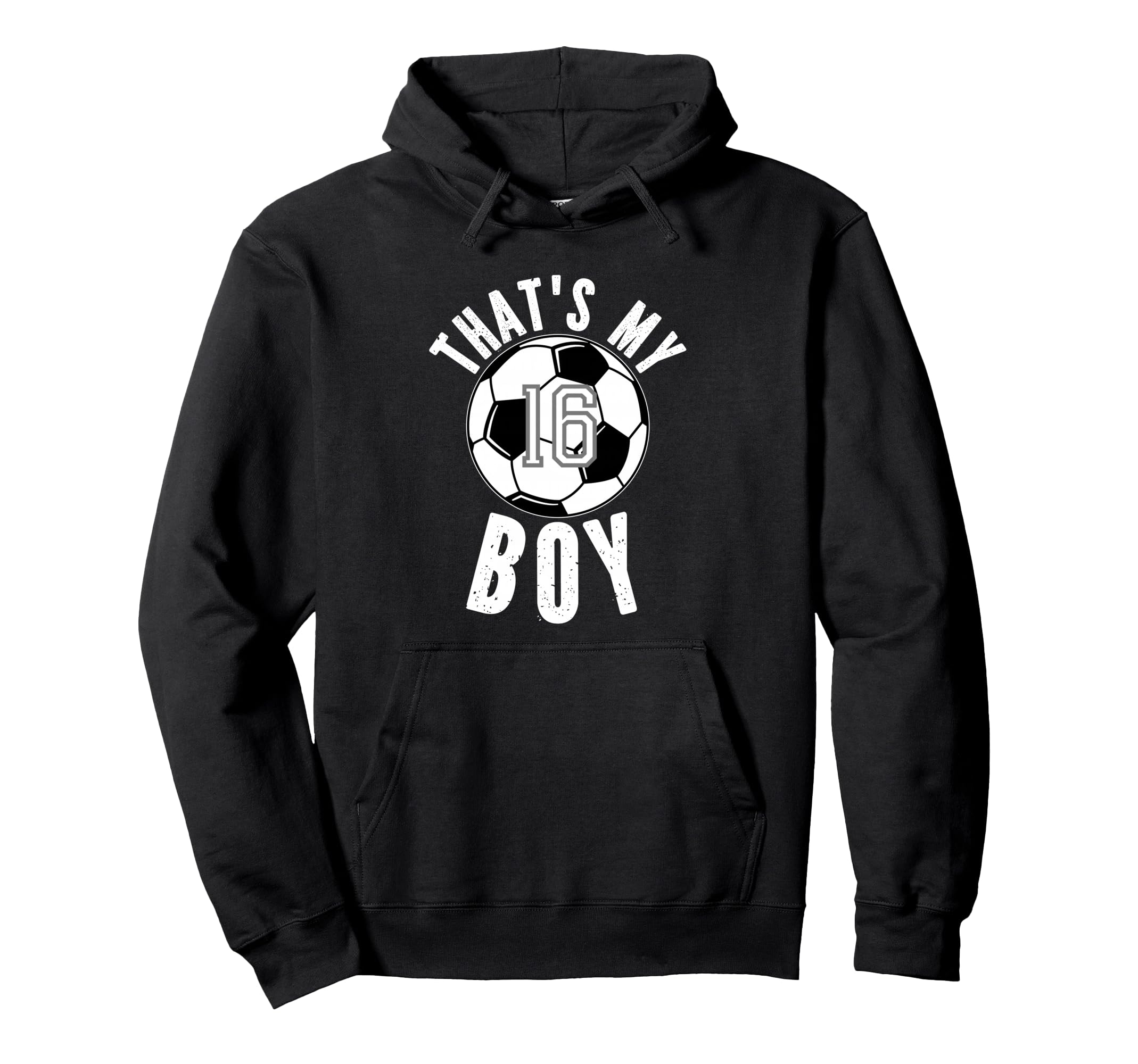 Thats My Soccer Number 16 Hoodie - Trendy Graphic for Adults