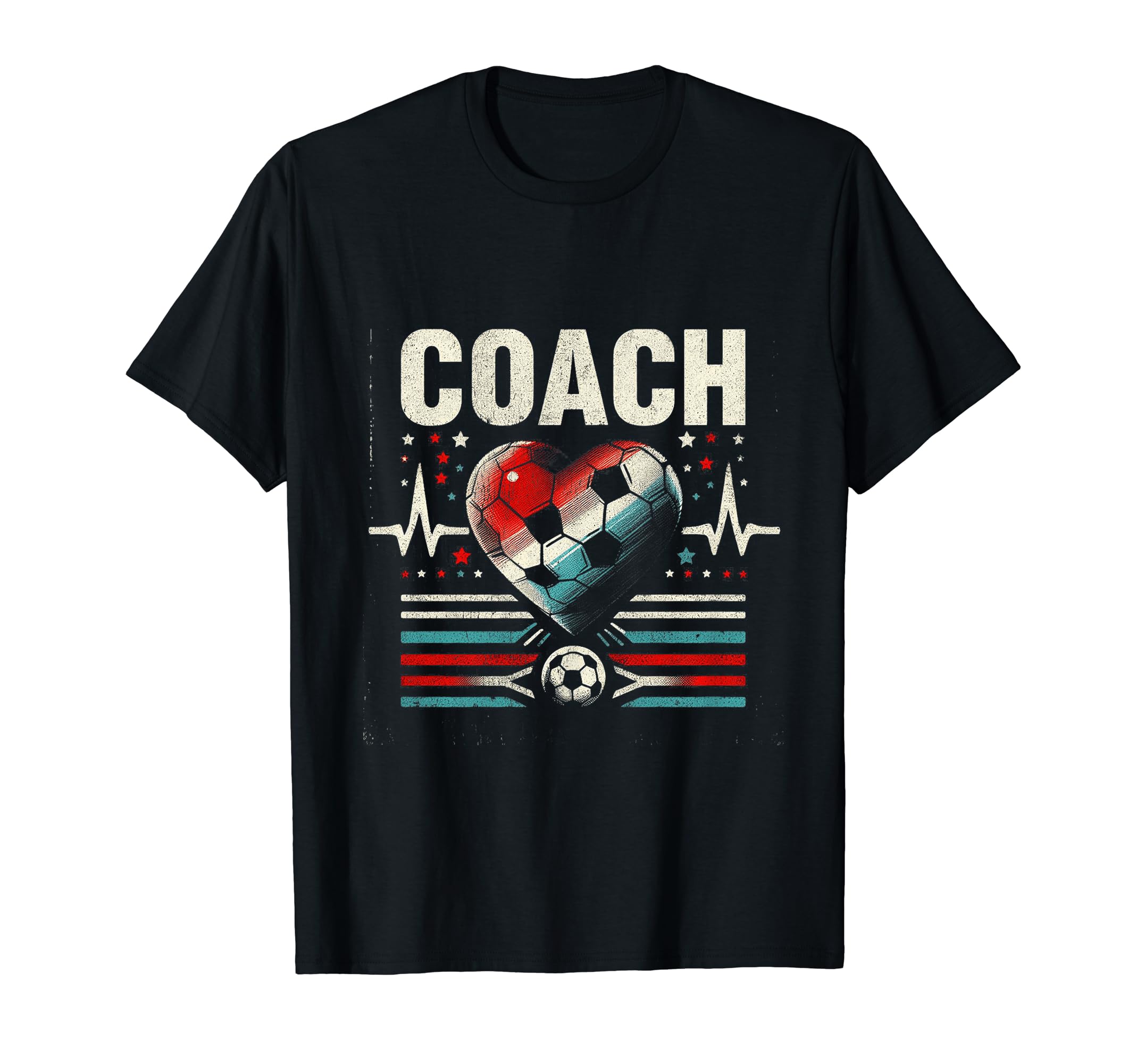 Soccer Coach Training Heart Beat T-Shirt - Novelty Apparel Men Women