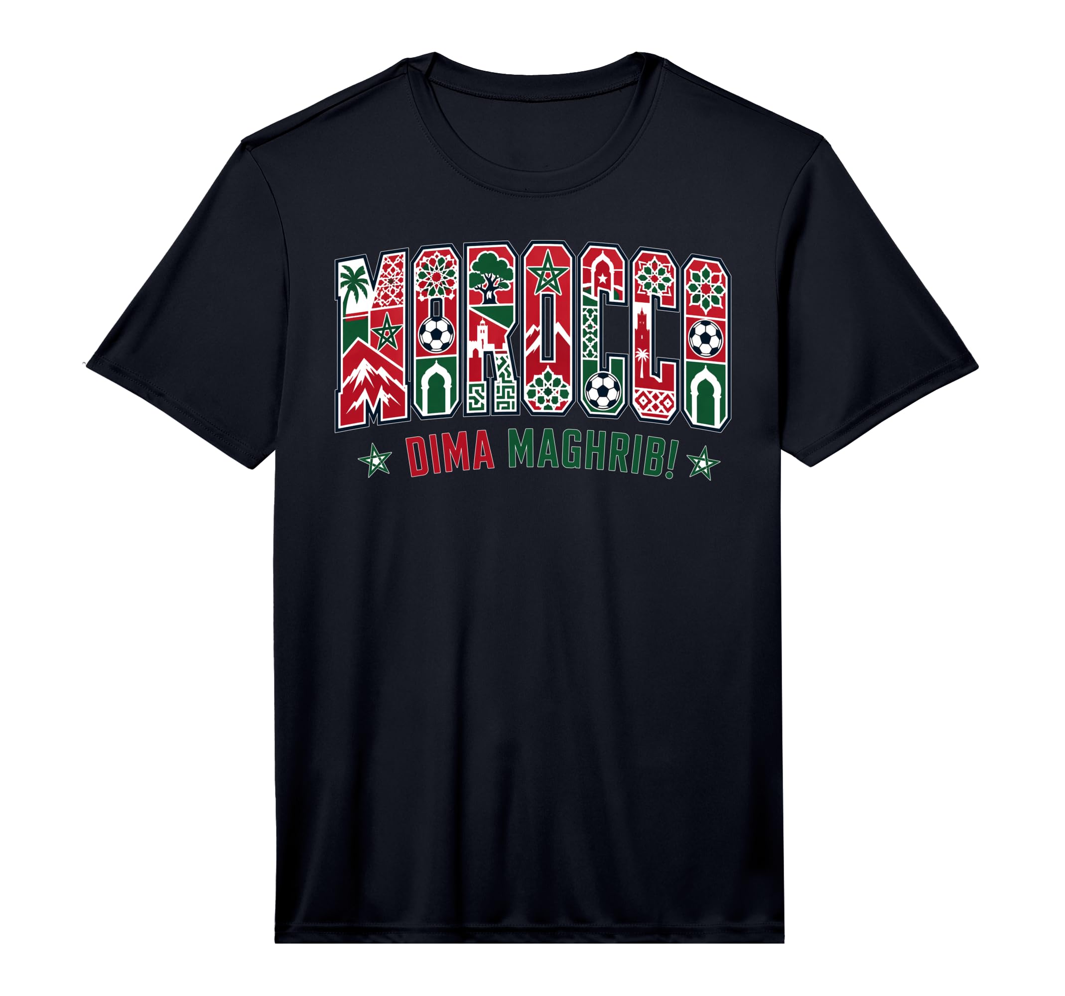 Morocco Soccer 2026 Moroccan Fans T-Shirt - Graphic Print for Adults
