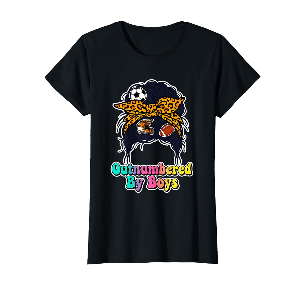 Outnumbered Soccer Mom Life Hair T-Shirt - Novelty Apparel for Adults