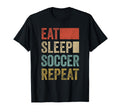Eat Sleep Soccer Repeat 70 S Soccer T-Shirt - Minimalist Print Unisex