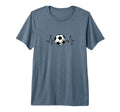Football Heartbeat Soccer Lover Tri T-Shirt - Casual Everyday Wear Unisex