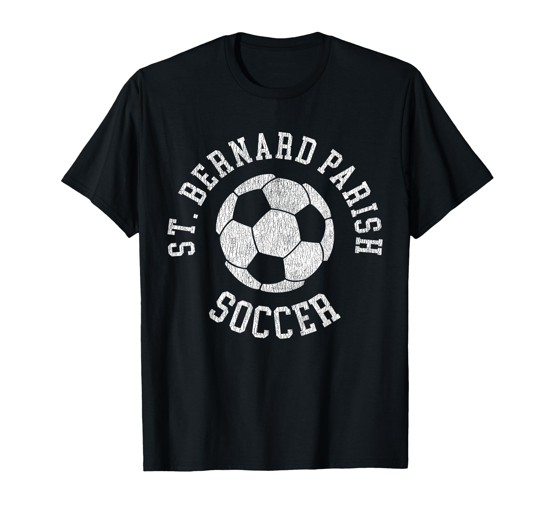 St Bernard Parish Soccer Distressed 90S T-Shirt - Graphic Print for Adults