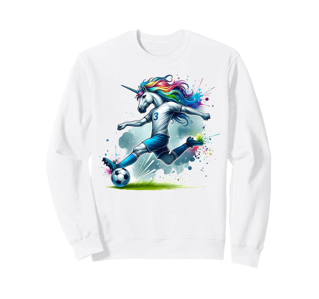 Footballer Unicorn Fans Soccer Sweatshirt - Fun Novelty Design for Adults