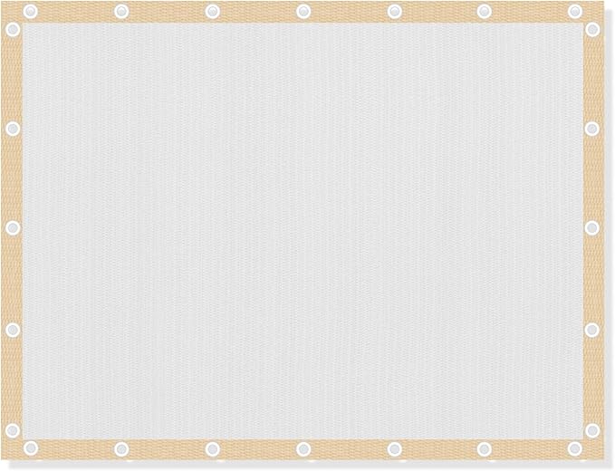VICLLAX Shade Fabric Sun Shade Cloth with Every 2 FT Grommets for Patio Garden Pergola Cover Canopy 6x9 FT, Cream