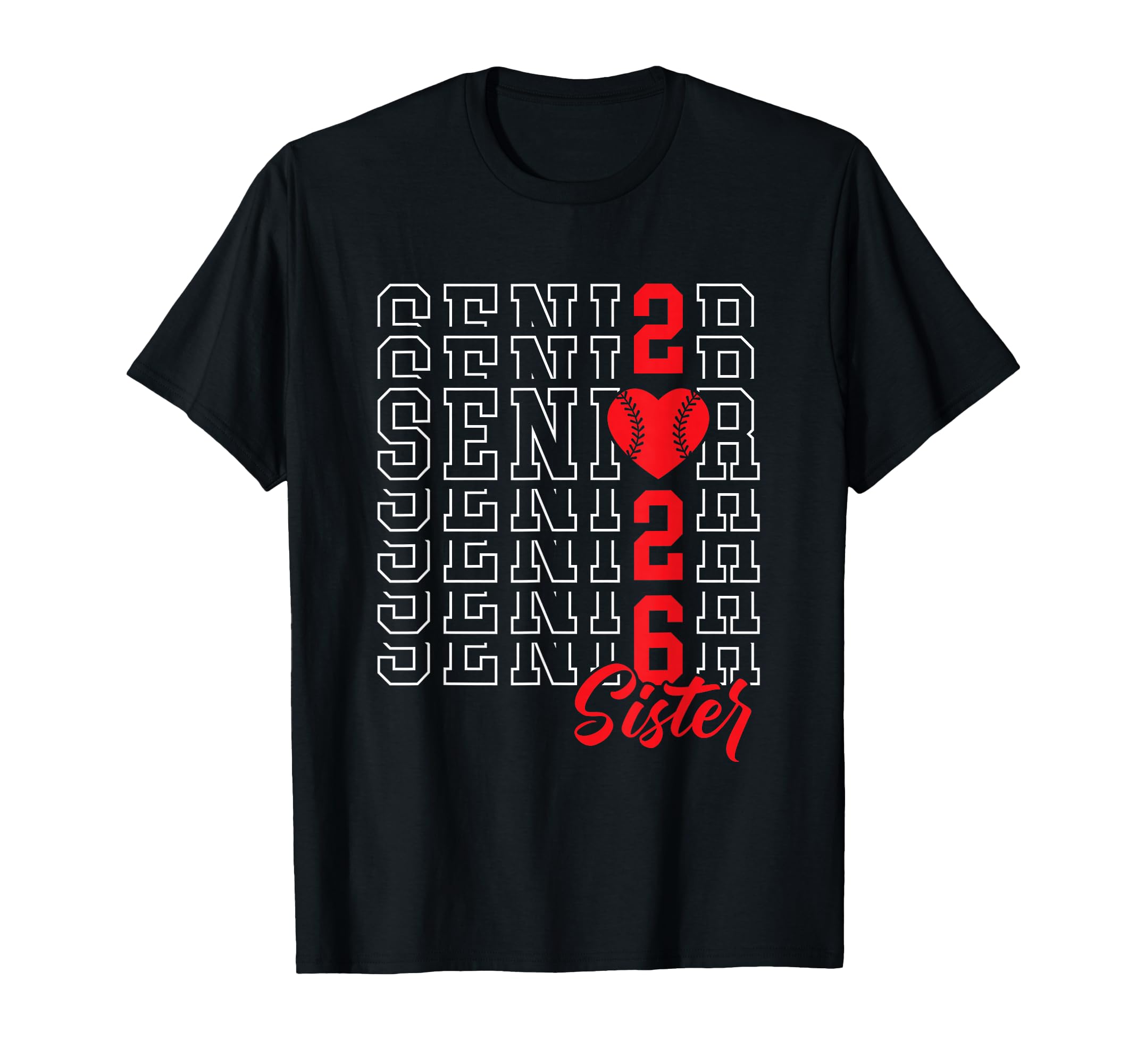 Baseball Senior Sister Graduation T-Shirt - Fun Novelty Design Unisex