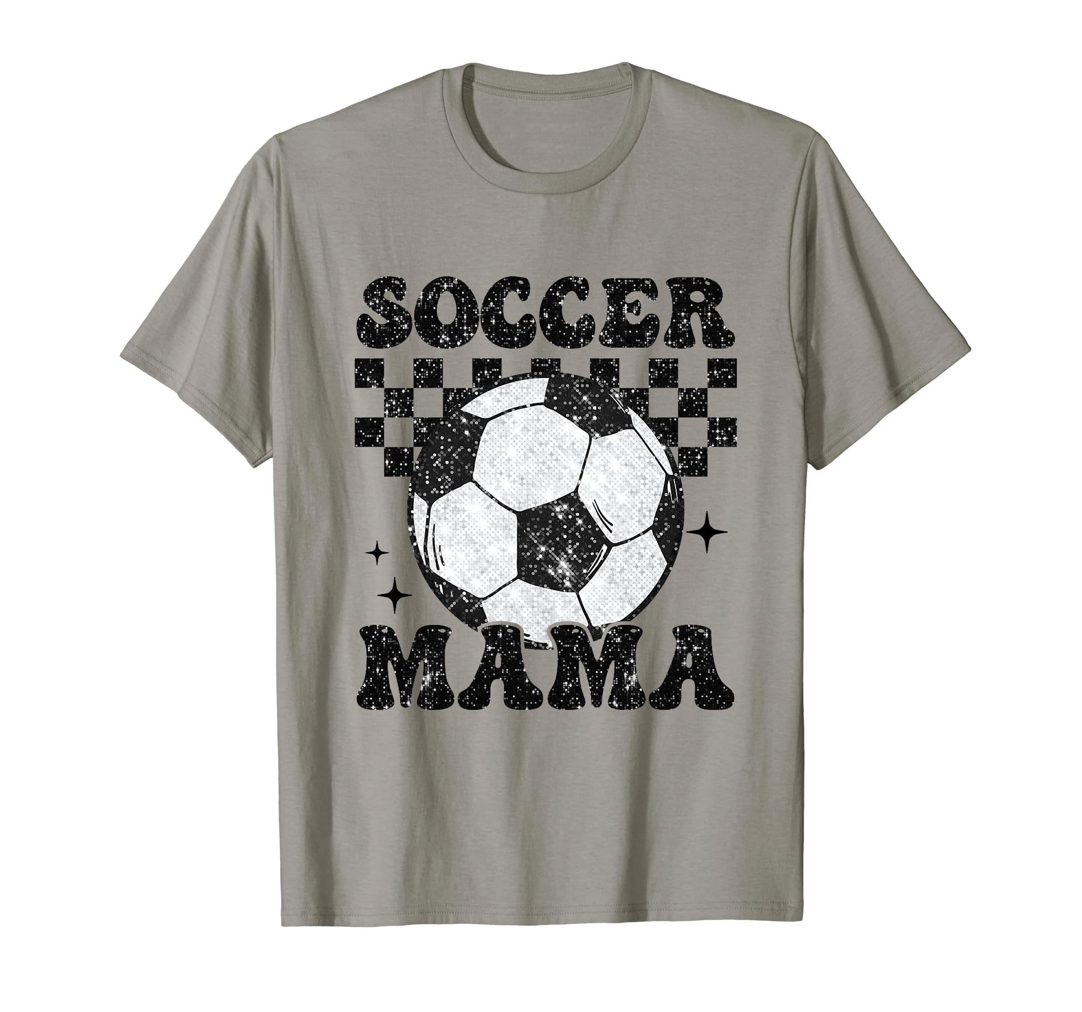 Soccer Mama Checkered Funny Soccer T-Shirt - Fun Novelty Design Men Women