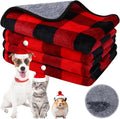 Reginary 4 Pcs Waterproof Guinea Pig Blankets Washable Small Animal Fleece Bedding Absorbent Guinea Pig Cage Liners Reusable Pet Pee Pad Sleep Mat for Hamster Ferret (Red Plaid,24 x 16 Inch)
