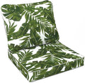 LVTXIII Outdoor/Indoor Deep Seat Cushion Patio Seat and Back Cushion Set All-Weather Replacement Chair Cushion for Chairs Sofa and Coach, 24"x24"x4", Palms Green