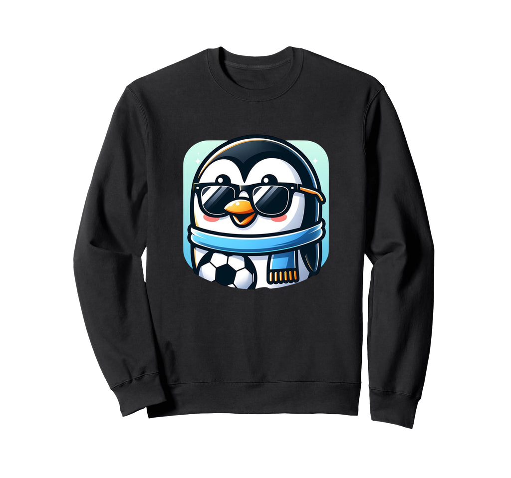 Penguin Bird Soccer Player Ball Sweatshirt - Trendy Graphic Men Women